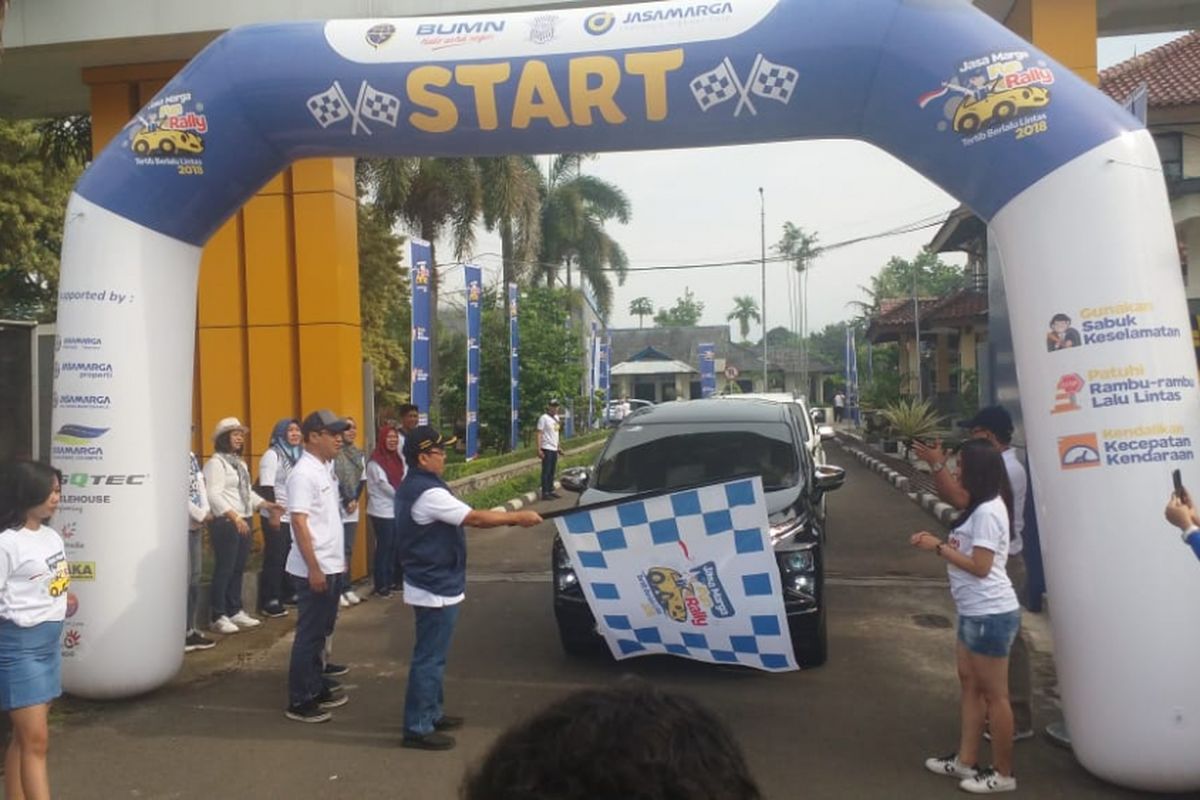 Pembukaan kegiatan Jasa Marga Fun Rally Tertib Berlalu Lintas 2018, Sabtu (3/11/2018) di kantor cabang Jasa Marga Purbaleunyi, Bandung.