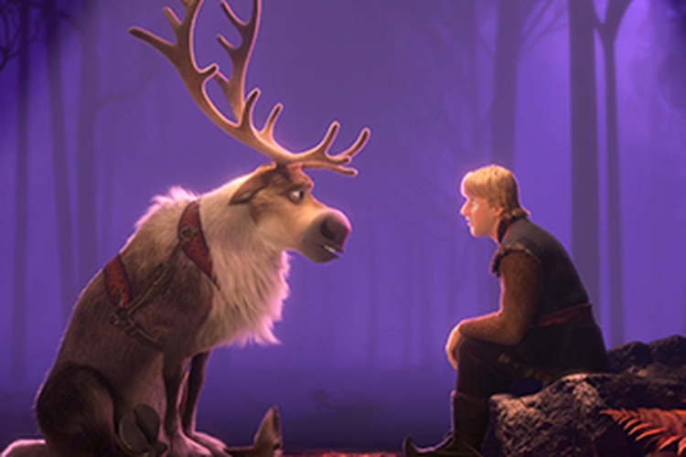 Poster Kristoff dan Raindeers Film Frozen di lagu Reindeers Are Better Than People 