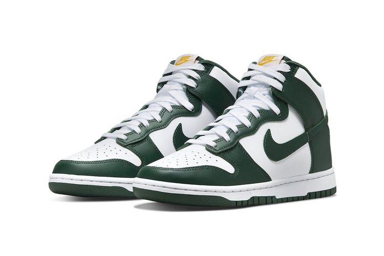 Nike Dunk High White Green Gold