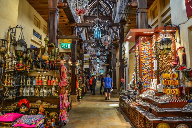 Souk Madinat Jumeirah di Dubai, Uni Emirat Arab, (9/2/2018).