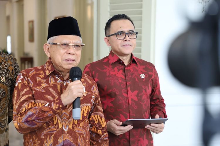 Wakil Presiden (Wapres) Ma?ruf Amin dalam acara Soft Launching MPP Digital Nasional di Istana Wakil Presiden, Selasa (20/6/2023).
