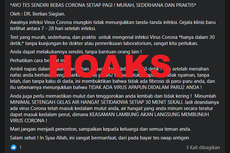 [HOAKS] Tahan Napas 10 Detik untuk Deteksi Virus Corona di Paru-paru