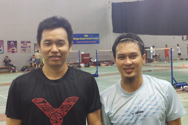 Pasangan ganda putra Indonesia, Mohammad Ahsan/Hendra Setiawan, saat ditemui Kompas.com di Pelatnas PBSI, Cipayung, Jakarta Timur, pada Rabu (28/6/2023). Ahsan/Hendra akan menjadi satu-satunya wakil Indonesia pada ajang Canada Open, 4-9 Juli 2023 mendatang.