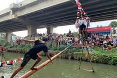 6 Tahun Ditiadakan, Lomba Titian Bambu Kembali Digelar di Aliran Kalimalang Kampung Jagur