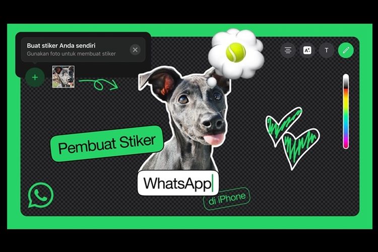 Ilustrasi fitur buat stiker WhatsApp sendiri di iOS