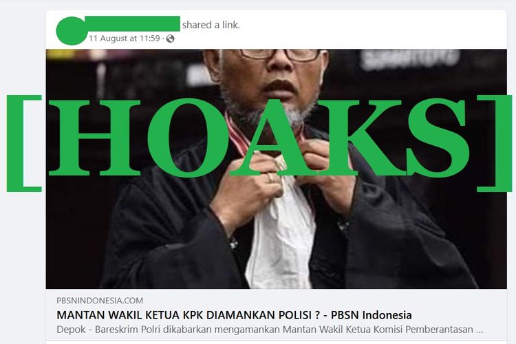 Hoaks yang menyatakan Bambang Widjojanto ditangkap polisi
