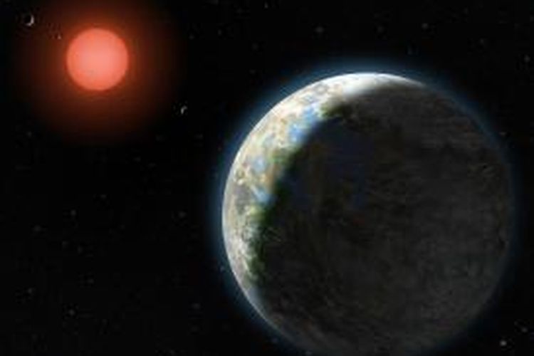 Ilustrasi sistem keplanetan Gliese 581