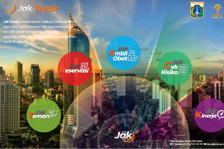 Jak-Track adalah Sistem Aplikasi Online berbasis web yang berisikan data informasi dan laporan kegiatan inovatif untuk mendukung percepatan penanggulanan HIV/AIDS melalui jalur cepat (fast track) di Jakarta.