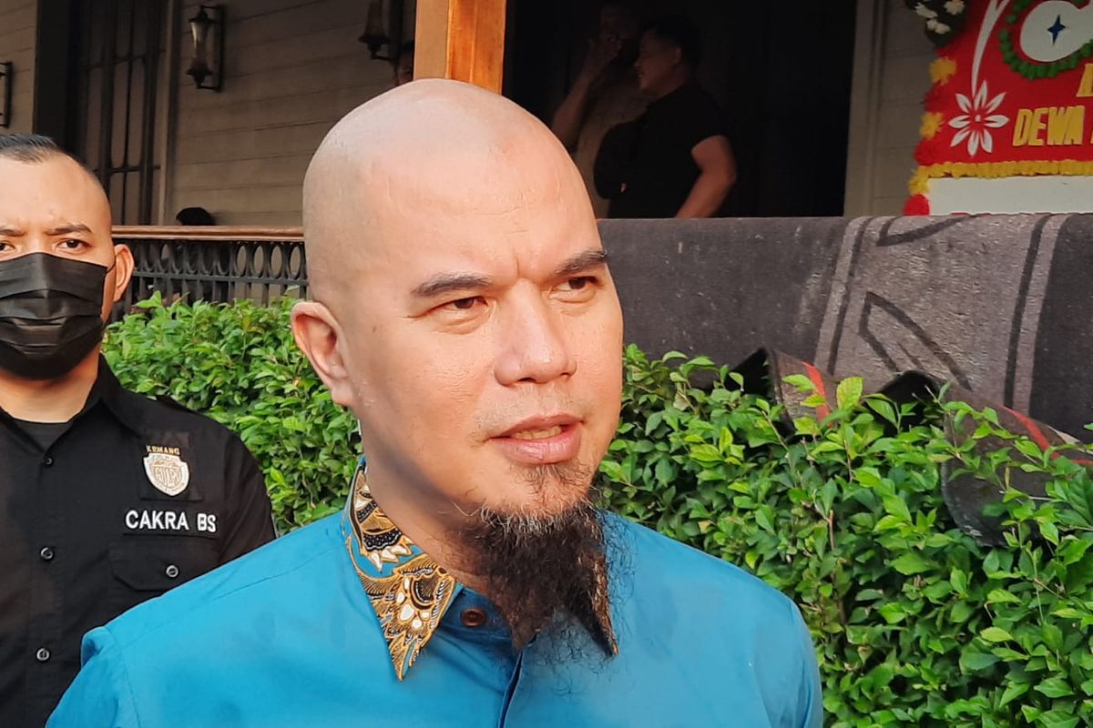 Musisi Ahmad Dhani saat ditemui di kawasan Kemang, Jakarta Selatan, Rabu (30/3/2022). 