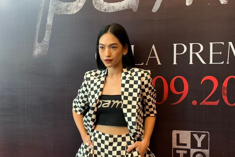 Aktris Taskya Namya saat ditemui dalam press screening film Pamali, di CGV Grand Indonesia, kawasan Jakarta Pusat, Jumat (30/9/2022). 