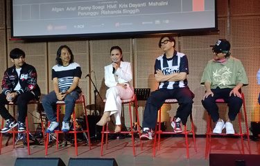 Kris Dayanti dalam konferensi pers konser perayaan ulang tahun ke-30 GIGI di Jakarta Pusat, Rabu (31/7/2024).