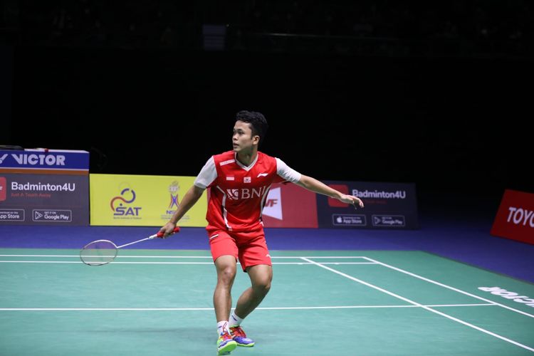 Anthony Sinisuka Ginting menghadapi tunggal putra India, Lakhsya Sen, di partai final Piala Thomas 2022, Minggu (15/5/2022).