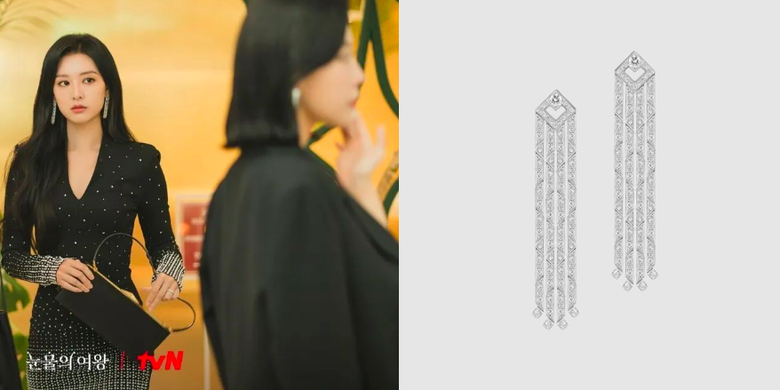 Korloff Eclat Earrings Medium Model, salah satu perhiasan mewah Kim Ji Won yang berperan sebagai Hong Hae In di drama Queen of Tears
