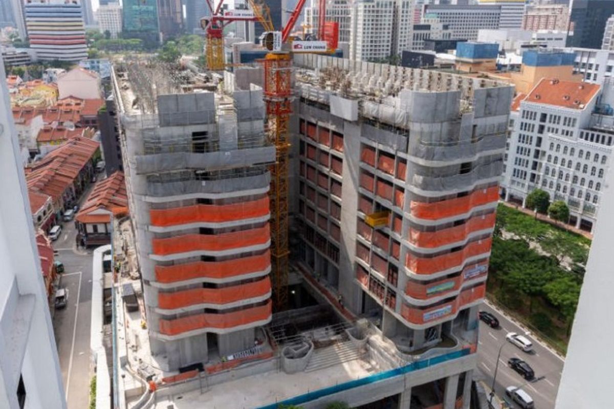 Progres pembangunan Tekka Place di Little India, Singapura.