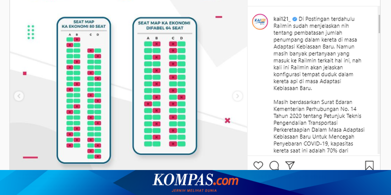 Pandemi Covid 19 Protokol Kesehatan Dan Aturan Pembatasan Seat Gerbong Pt Kai Halaman All Kompas Com