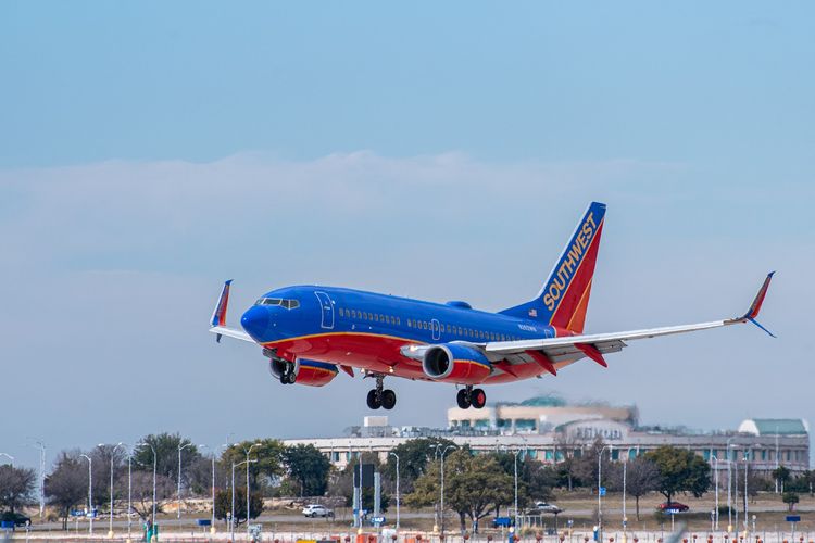 Ilustrasi maskapai Southwest Airlines sebagai salah satu maskapai berbiaya rendah terbaik 2022, versi AirlineRatings.