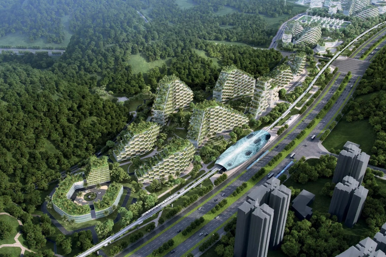 Rancangan gambar Kota Hutan Liuzhou.