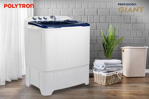 Mesin Cuci Primadona Giant POLYTRON, Keringkan Pakaian 70 Persen