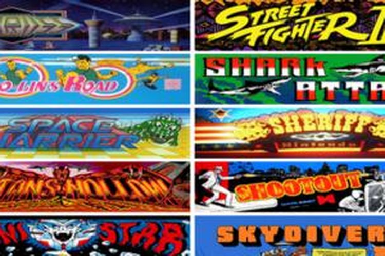 Sebagian judul game arcade jadul yang dikoleksi oleh Internet Arcade