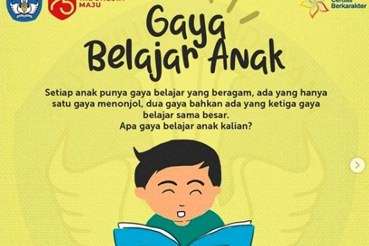 Berikut ini gaya belajar anak yang harus diketahui.