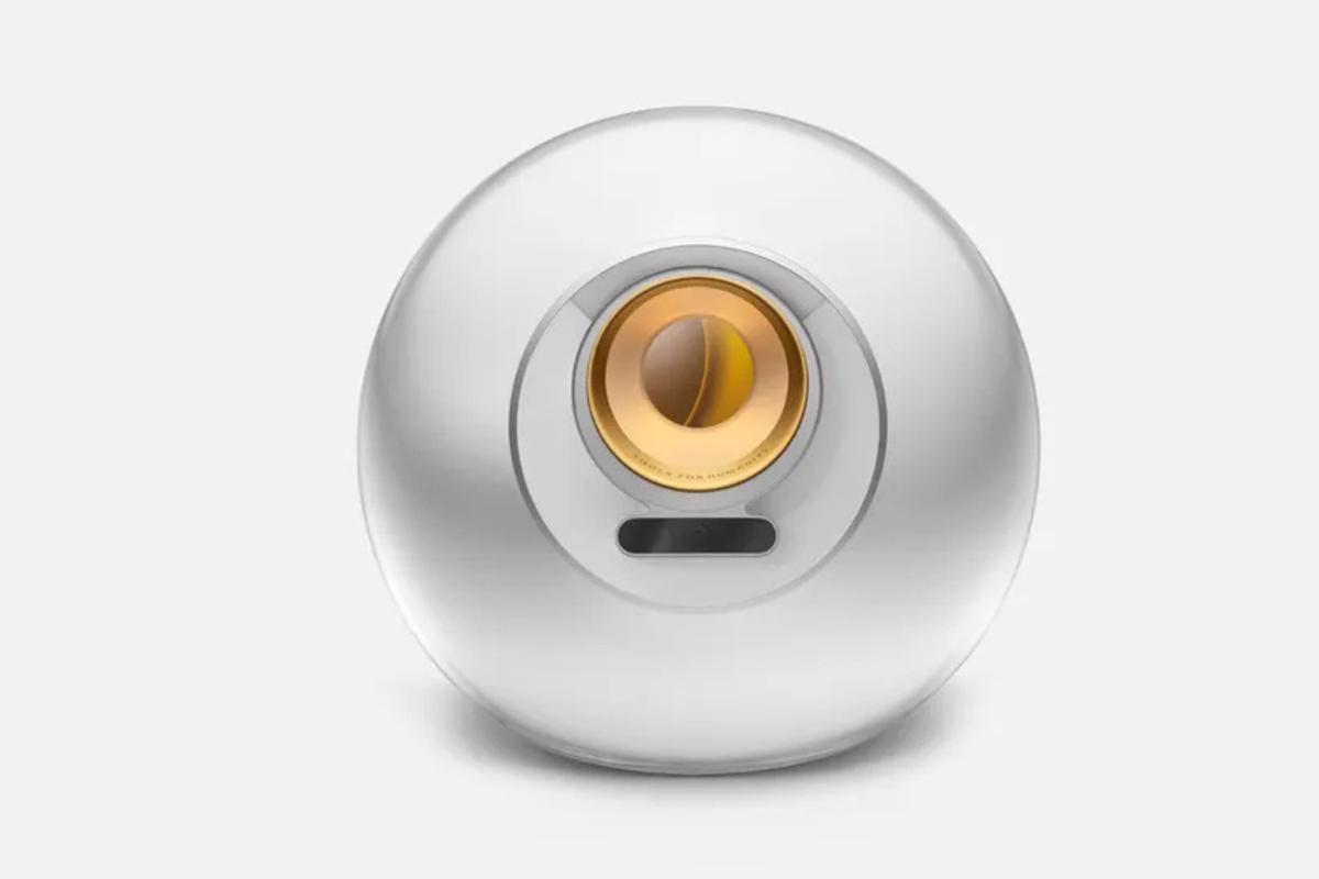 Ilustrasi perangkat Orb Mini buatan Tools for Humanity. Perangkat ini bekerja dengan melakukan pemindaian biometrik, seperti iris mata, untuk memverifikasi apakah seseorang benar-benar manusia atau bukan.