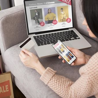 Ilustrasi belanja online.