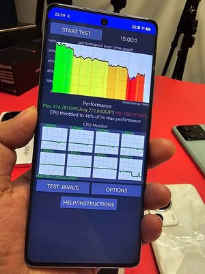 MediaTek Dimensity 9300 di Vivo X100 Pro mengalami throttling hingga kinerjanya terpangkas lebih dari setengah dalam pengujian CPU Throttling Test oleh pengguna Twitter Sahil Karoul