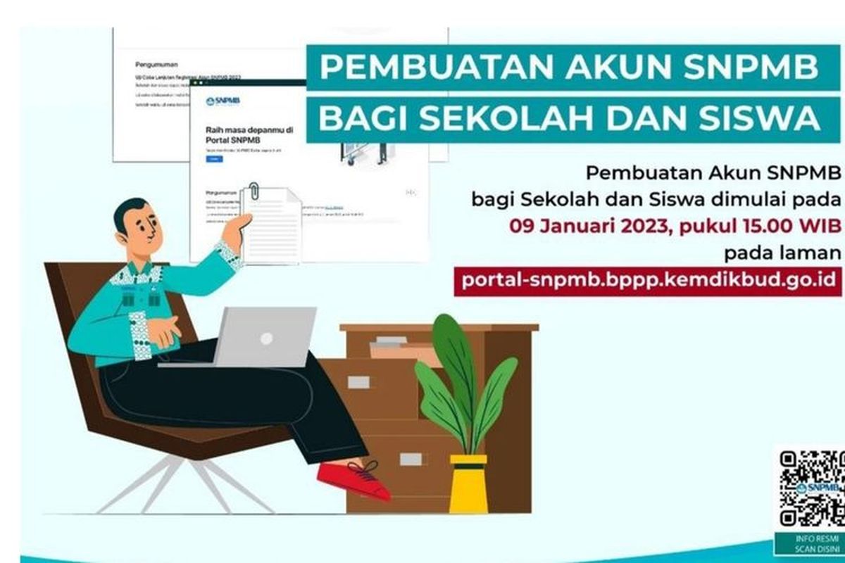 Pendaftaran akun SNPMB 2023 untuk siswa dan sekolah