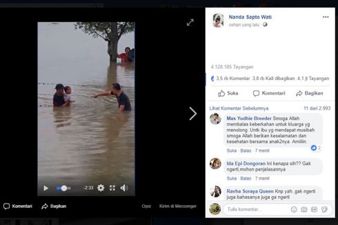 Viral, Video Pengguna Tol Selamatkan Dua Anak Terjebak Banjir Madiun