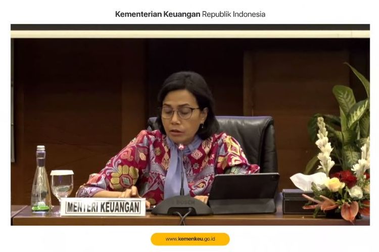 Menteri Keuangan Sri Mulyani Indrawati  dalam konferensi pers APBN KITA, Senin (23/5/2022).