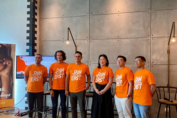 Konferensi pers kampanye Run for The East yang diadakan Wahana Visi Indonesia di Jakarta, Kamis (16/5/2024).