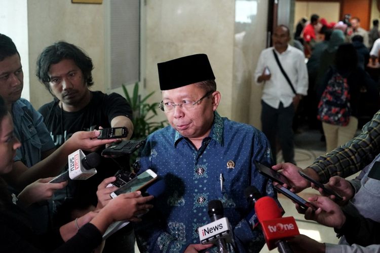 Anggota Pansus RUU Antiterorisme dari Fraksi PPP Arsul Sani di Kompleks Parlemen, Senayan, Jakarta, Rabu (23/5/2018).