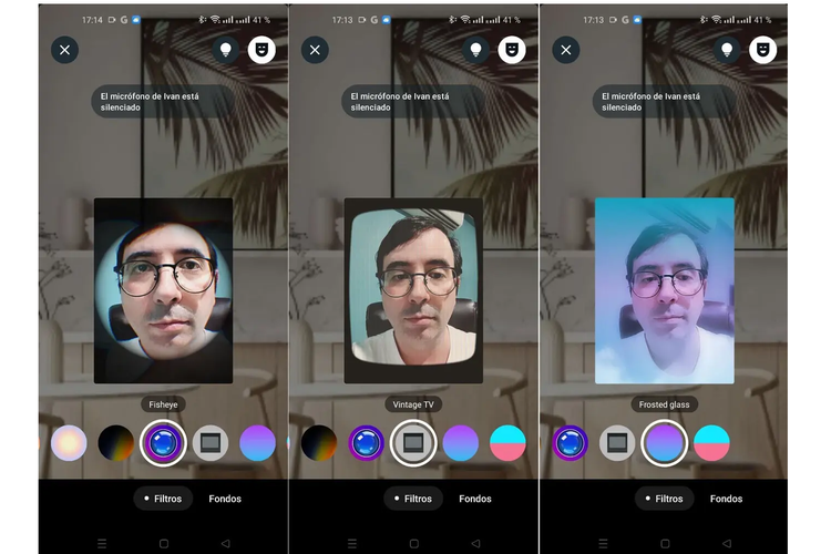 Tampilan fitur baru filter untuk video call WhatsApp.