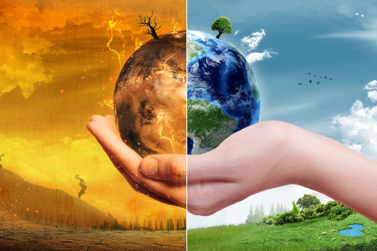 Ilustrasi perubahan iklim. World Meteorological Organization (WMO) mencatat 2020 adalah salah satu tahun terpanas dalam sejarah iklim Bumi.