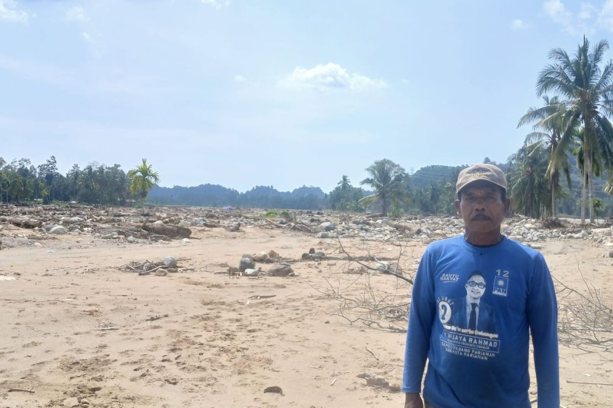 Dulu Ladang Padi, Kini Jadi Hamparan Batu: Ramadhan Surya di Bekas Sawahnya Yang Digulung Galodo