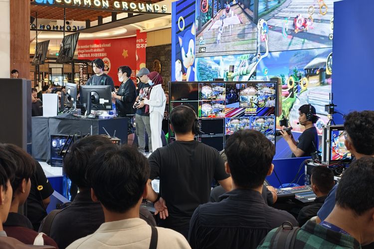 Turnamen Sonic Racing Crossworlds di Sega Atlus Festival di Mall of Indonesia, Kelapa Gading, Jakarta Utara, Sabtu (7/2/2026).