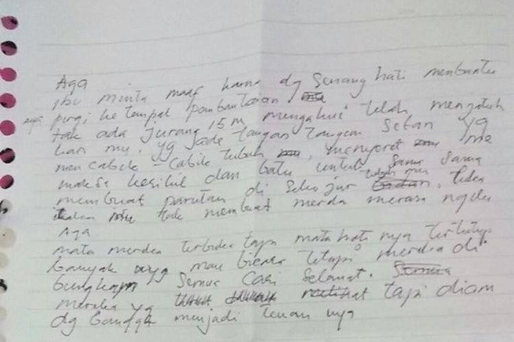 Viral Surat Yang Ditulis Ibu Dari Mahasiswa Unila Yang Tewas