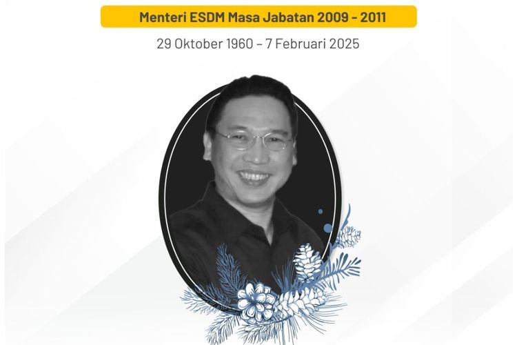 Mantan Menteri ESDM Darwin Zahedy Saleh Meninggal Dunia