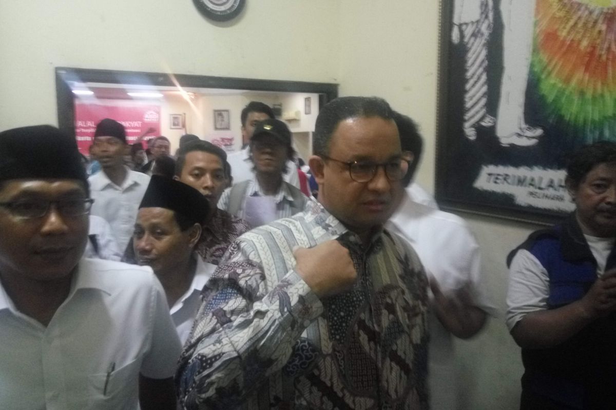 Gubernur DKI Jakarta terpilih, Anies Baswedan di Gedung Joeang, Menteng, Jakarta Pusat, Minggu (16/7/2017).