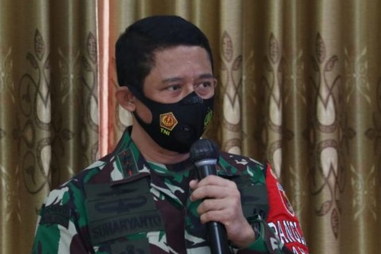 Pangdam V/Brawijaya Mayjen TNI Suharyanto di Lanudal Juanda Surabaya, Jumat (11/6/2021).