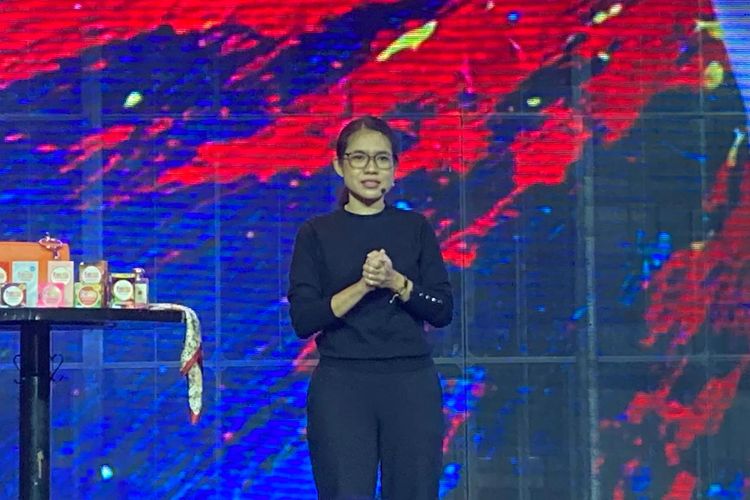 Head of Marketing DKT Indonesia, Cut Vellayati, dalam peluncuran kampanye terbaru Fiesta bertajuk ?XXXploration Can Be Fun? di Jakarta Selatan, Senin (2/2/2026).