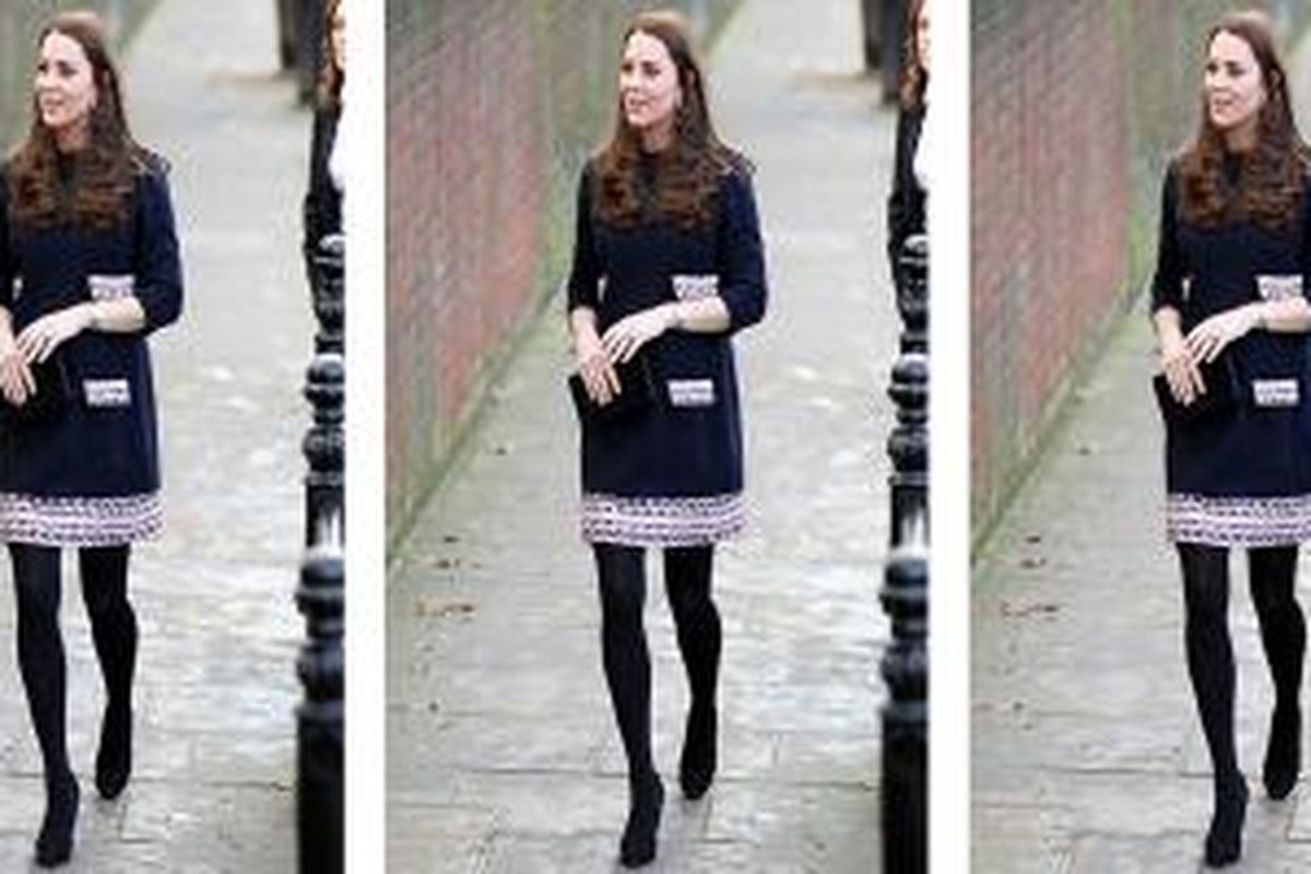 Kandungan Kate Middleton sudah mencapai enam bulan, tetapi ini tak membuat pilihan busana Kate terbatas hanya busana khusus wanita hamil.