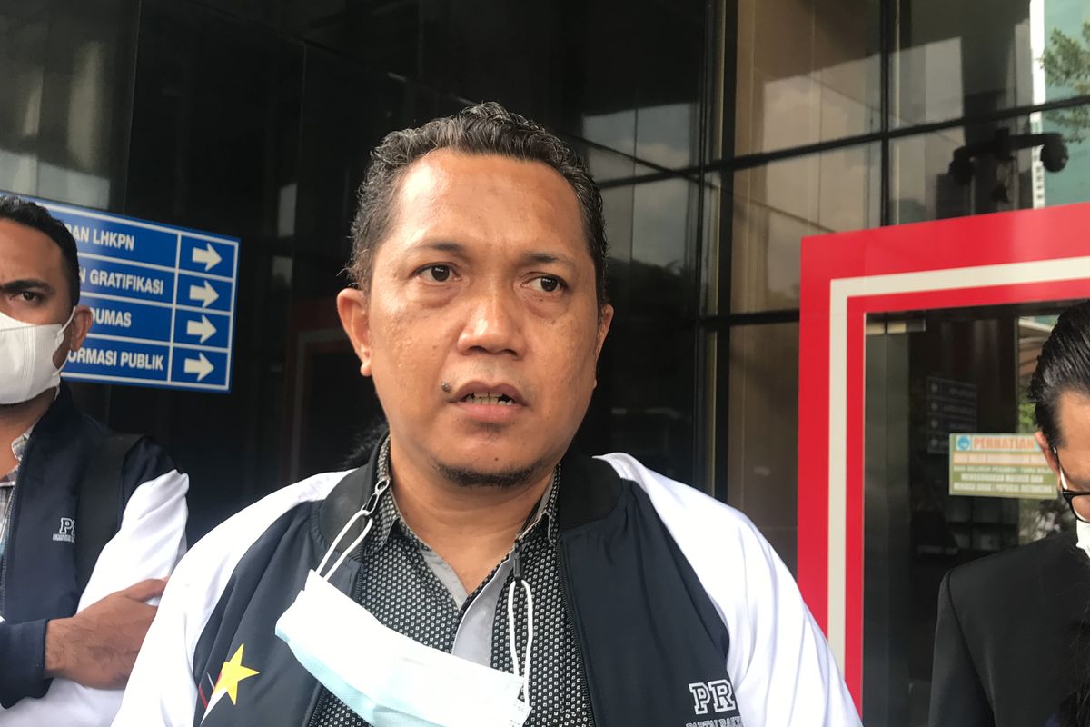 Wakil Ketua Umum Prima Alif Kamal di Gedung Merah Putih KPK, Rabu (17/11/2021)