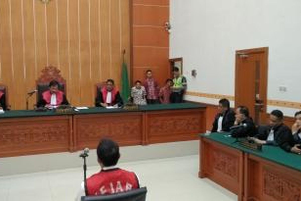 Suasana sidang vonis penyelundup 862 kilogram narkotika dengan terdakwa Wong Chi Ping di Pengadilan Negeri Jakarta Barat, Jumat (13/11/2015).