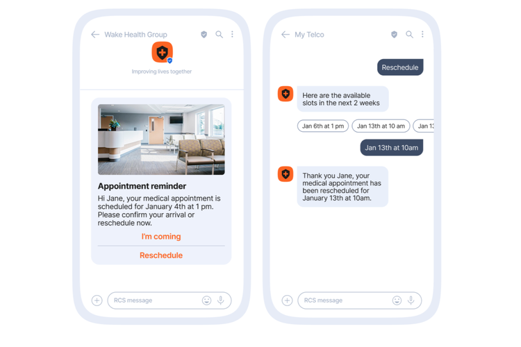 RCS menggabungkan kekuatan SMS yang langsung dan memiliki jangkauan luas dengan pengalaman interaktif khas aplikasi percakapan.