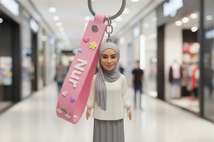 Foto Gantungan Kunci Foto Realistis Diri Sendiri hasil dari Google Gemini AI