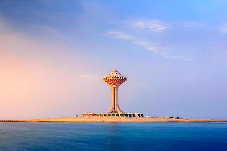 Menara air di Al Khobar, Dammam, Arab Saudi.
