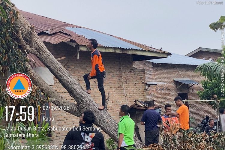 Puting Beliung Terjang Deli Serdang, 34 Rumah Rusak dan 1 Warga Terluka