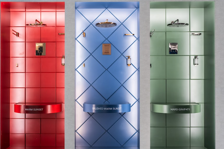 Tampilan desain kamar mandi Grohe Spa yang menghadirkan kemewahan dari penggunaan air serta manfaatnya bagi tubuh manusia. 

