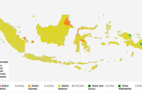 Indonesia Kini Bebas Zona Merah Covid-19